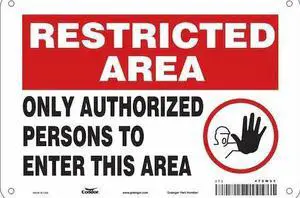 CONDOR 472W95 Safety Sign, 7 in Height, 10 in Width, Aluminum, Vertical