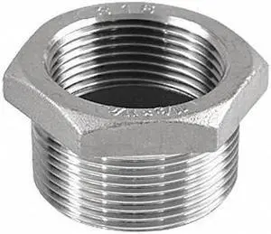 ZORO SELECT 1LTF4 1-1/4" x 1/2" MNPT x FNPT 304 SS Hex Bushing