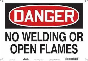 CONDOR 470M34 Safety Sign, 10 in Height, 14 in Width, Polyethylene, Horizontal