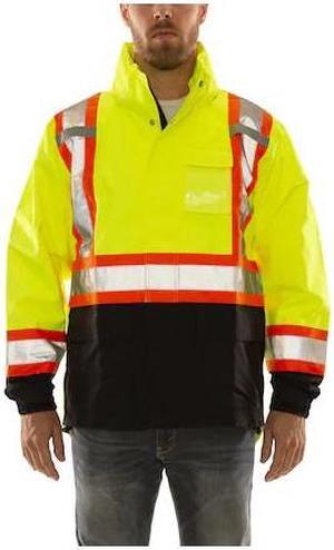 TINGLEY J24122C Rain Jacket,XL,Yellow/Green,0.30mm Thick