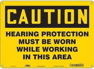CONDOR 465Y34 Safety Sign, 10 in Height, 14 in Width, Polyethylene, Horizontal
