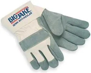 MCR SAFETY 1700M Leather Gloves, Cowhide, Safety Cuff, Wing Thumb, Full Finger,