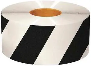 MIGHTY LINE 6RWCHV Floor Marking Tape, Rubber, Striped, Black, White, 6 in W. MIGHTY LINE 6RWCHV Floor Marking Tape, Rubber, Striped, Black, White, 6 in W.