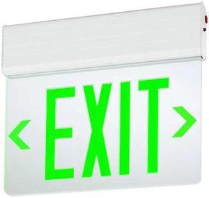 LITHONIA LIGHTING EDG W 1 GW EL SD Exit Sign, White, 1 Face(s), LED, Universal