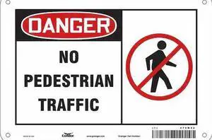 CONDOR 476M89 Safety Sign, 7 in Height, 10 in Width, Aluminum, Vertical