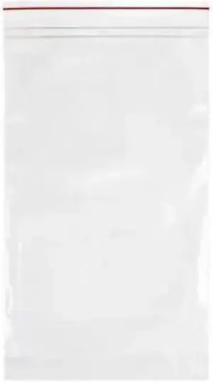 Reclosable Poly Bag Double Zipper Seal 10" x 6", 2 mil, Clear, Pk1000 MINIGRIP RED LINE MGRL2P0610
