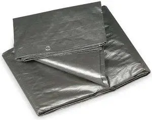 ZORO SELECT 4VZ56 Heavy Duty Tarp, 9 ft 6 in x 11 ft 4 in, 10.5 Mil, Silver,