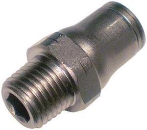 LEGRIS 3675 04 14 Male Connector, 5/32 in Tube Size, Brass, Silver