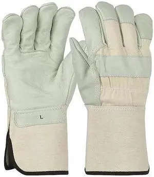 PIP 8000 Leather Gloves, Cowhide, Gauntlet Cuff, Wing Thumb, Full Finger,
