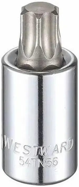 WESTWARD 54TN56 1/2 in Drive Torx(R) Socket Bit SAE T60 Tip, 2 1/2 in L