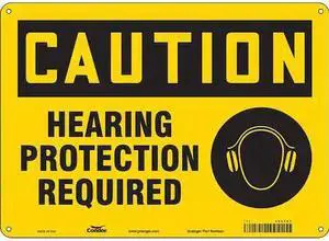 CONDOR 465Y63 Safety Sign, 10 in Height, 14 in Width, Polyethylene, Horizontal