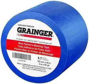 ZORO SELECT 20PJ26 Painter's Tape, 4 in W x 60 yd L, 5.7 mil Thick