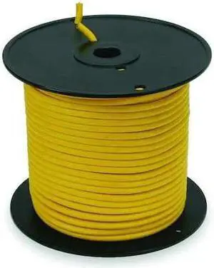 ZORO SELECT 2TYK9 Portable Cord, SJTOW, 14 AWG, 3 C, Yellow, PVC, Stranded,