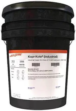 Jet-lube Copper,  Anti-Seize Compound,  -65°F,  1800°F,  2.5 gal.,  Pail 10092
