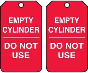 ACCUFORM MGT202PTP Cylinder Tag, Status Alert, Plastic, 5 3/4 in H x 3 1/4 in