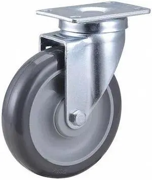 ZORO SELECT 2G045 Swivel Plate Caster,5 in Dia,315 lb,Gray