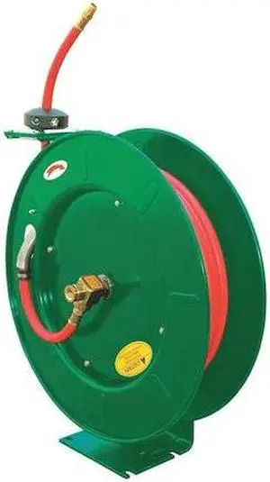 SPEEDAIRE 6WA71 Spring Return Hose Reel, 3/8 in Hose Diameter, 50 ft Length,