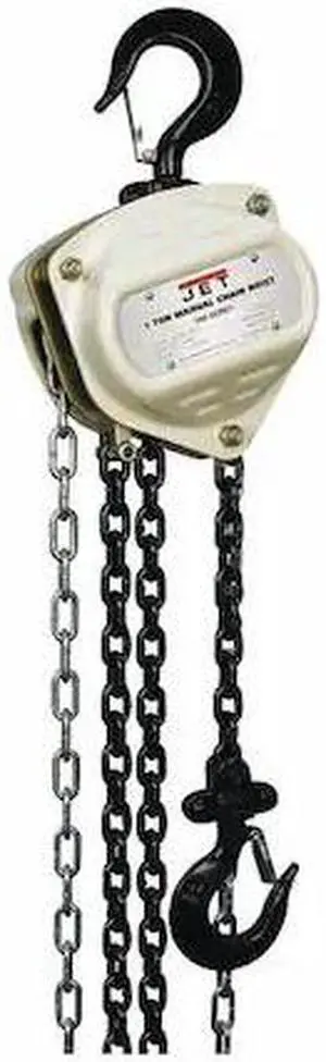 JET S90-100-10 Hand Chain Hoist With 10ft Lift, 1-Ton