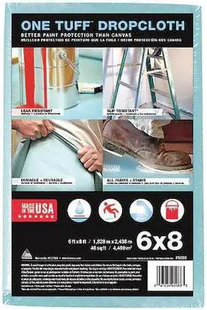 TRIMACO 90088 Leakproof/SlipResist DropCloth,6ftLx8ftW