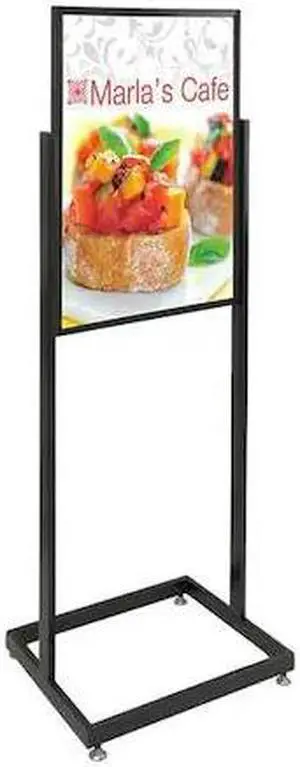 United Visual Products Sign Holder, Pedestal, 22x28, Alum, Black UVE58113-black