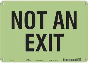 CONDOR 480H89 Exit Sign, Plastic, 10" W, 7" H, Not An Exit, White