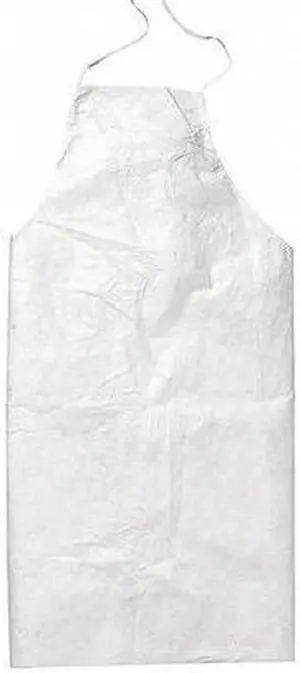 DUPONT TY273BWH00010000 Tyvek 400 Disposable Bib Apron, Polyethylene, 5.9 mil