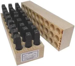 YOUNG BROS STAMP WORKS 04273 Steel Stamps Set,2-3/4" Shank L,Steel, 4273
