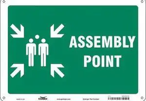 CONDOR 485H74 Safety Sign, 10 in Height, 14 in Width, Aluminum, Horizontal