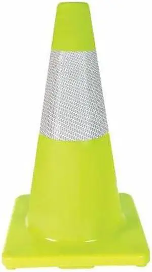 ZORO SELECT 6FHA6 Traffic Cone,18 In.Fluorescent Lime