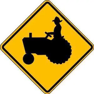 LYLE W11-5-24HA Farm Equipment Pictogram Traffic Sign, 24 in Height, 24 in
