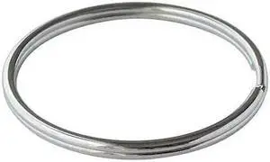 LUCKY LINE 7910010 Split Key Ring, Gray, Steel, Nickel Plated 10 PK