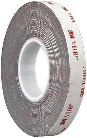 3M 4611 Foam Tape, Red, 5 yd L, 1 in W