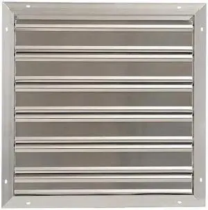 DAYTON 2FTW6 24 in 27"H-W 5.75"L Alu Wall Exhaust Shutter, 24-1/2 in x 24-1/2