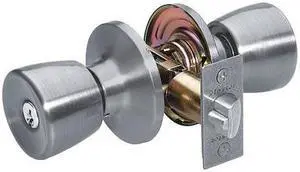MASTER LOCK TU0115KA Knob Lockset,Tulip Style,Satin Nickel