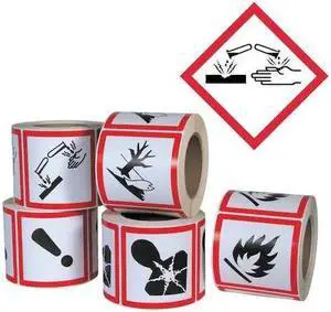 GHS SAFETY GHS1260 Pictogram Label,Corrosive,PK500