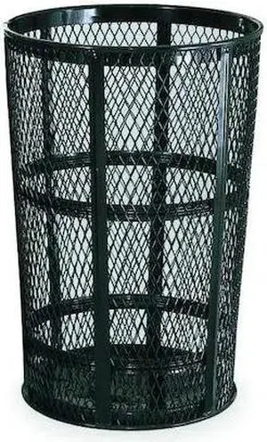 RUBBERMAID COMMERCIAL FGSBR52BK Street Basket 45 gal Round Outdoor Can, Black,