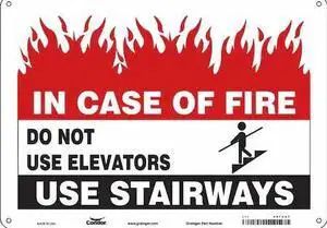CONDOR 467U67 Safety Sign Emergency Exit, English, 14 in W, 10 in H, Aluminum
