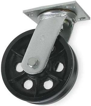ZORO SELECT 1NWC2 V-Groove Swivl Cstr,Cast Irn,4 in,800 lb