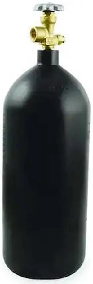 UNIWELD N40 Empty Fuel Cylinder, Nitrogen, 40 cu ft, CGA 580, 22.5 in H