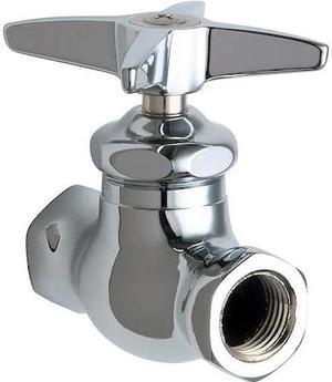CHICAGO FAUCETS 45-ABCP Multi-Turn Stop, Straight, 1/2 Inx1/2 In