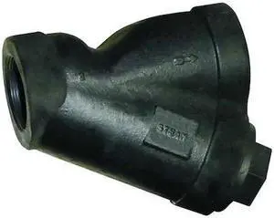 ZORO SELECT 20H629 Y Strainer, 2-1/2" Pipe, FNPT x FNPT, Cast Iron, Stainless