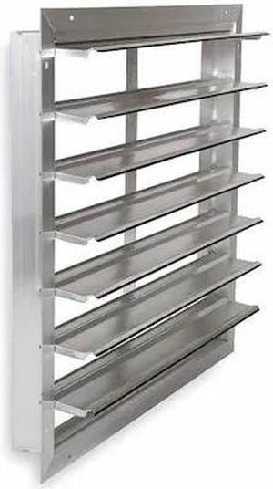 DAYTON 3HHN4 10 in 13"H-W 5 1/4"L Aluminum Backdraft Damper, 10-1/2 in x 10-1/2