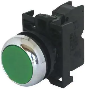 EATON M22M-D-G-K10 Non-Illuminated Push Button, 22 mm, 1NO, Green