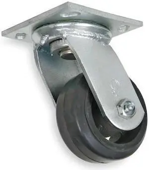 ZORO SELECT 1NWJ6 Swivel Plate Caster,Rubber,6 in.,410 lb.