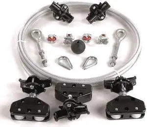 DAYTON 33N207 Festoon System Kit,1/4 In Rope,L 20 Ft