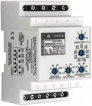 MACROMATIC PMDU Phase Monitor Relay, 12 Pins, 190-500VAC MACROMATIC PMDU Phase Monitor Relay, 12 Pins, 190-500VAC