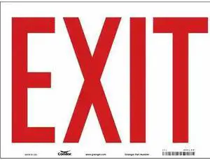 CONDOR 480L89 Exit Sign, English, 14" W, 10" H, Vinyl, White