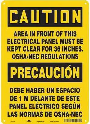 CONDOR 475M95 Safety Sign, 14 in Height, 10 in Width, Aluminum, Vertical
