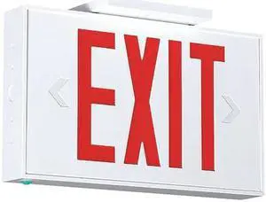 COMPASS CSAUER LED Exit Sign AC-Only, Red/White, 120/277v