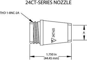 Nozzle, Bore 1/2 In, Series 24, PK2